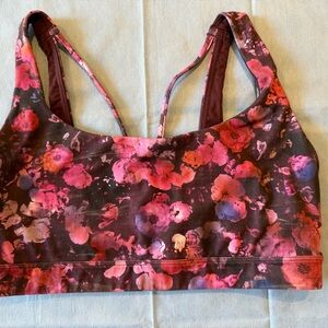 Athleta Floral Sports Bra - Pink and Purple
